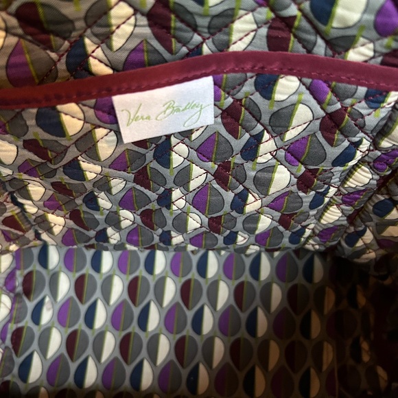 Vera Bradley Large Iconic Vera Tote Microfiber Raisin Retired EUC READ - Picture 8 of 16